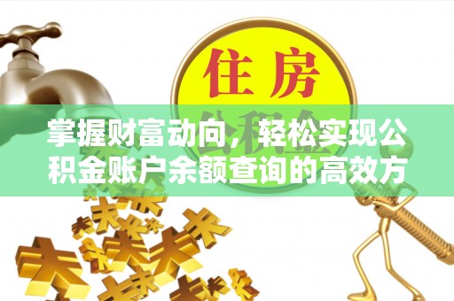 闸北掌握财富动向，轻松实现公积金账户余额查询的高效方式