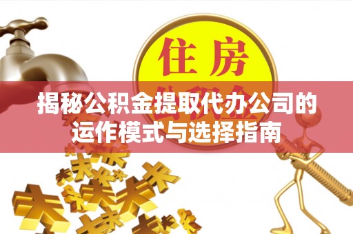 闸北揭秘公积金提取代办公司的运作模式与选择指南